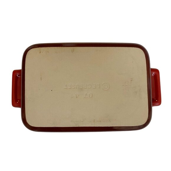 Le Creuset Stonewear Red Enamel Rectangular Baking Dish Small 7x5 - Picture 4 of 10